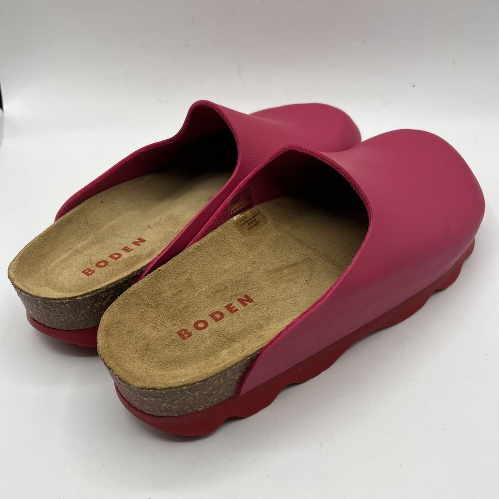BODEN Color Block Red Pink Leather LYLA Slip On Mules Clogs Sz EUR 37 Women’s - Picture 3 of 6